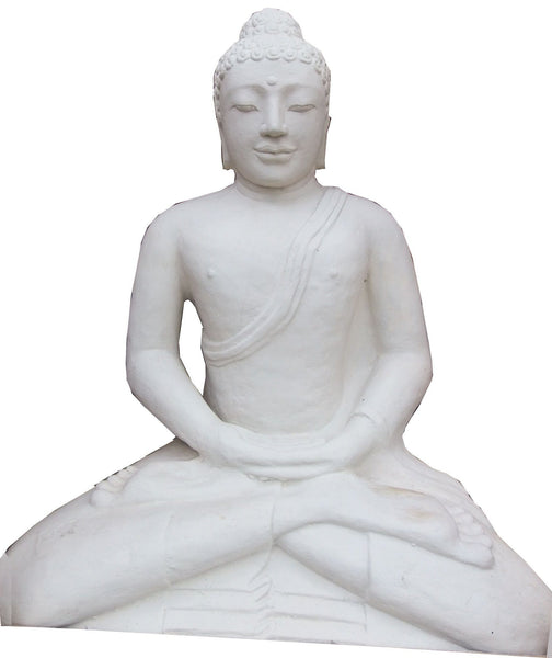 Statues & Lawn Ornaments - Buddha Statue 80 Cm Garden Ornament White