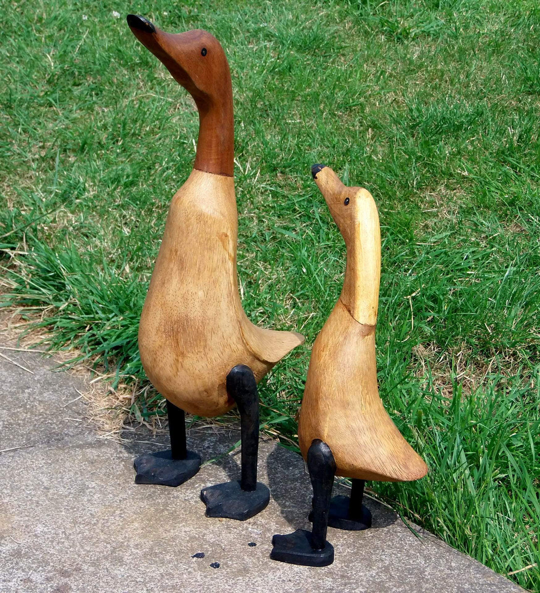 wooden ducks from bamboo root, couple Home gifts garden