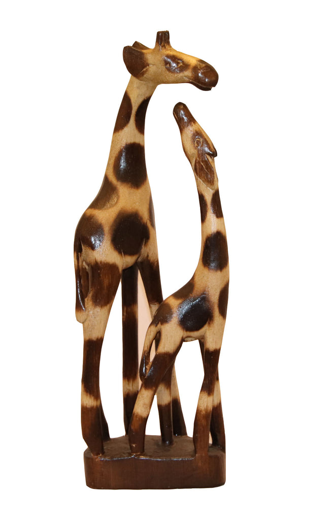 Large Giraffe Wooden Statue