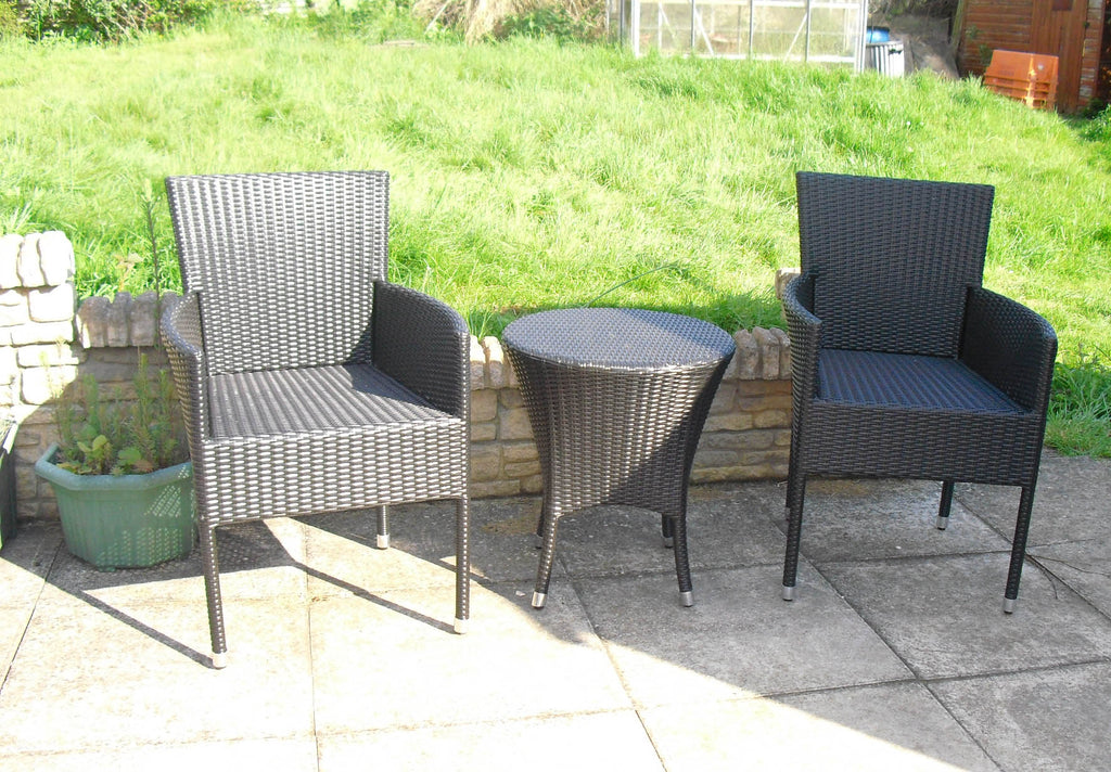 Black Rattan Bistro Set (Free UK Shipping)