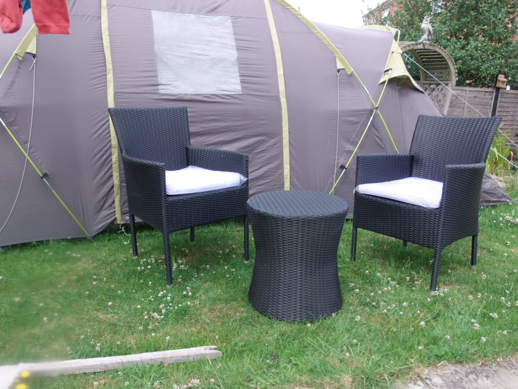 Black rattan garden bistro sets