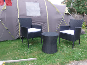 Black rattan garden bistro sets