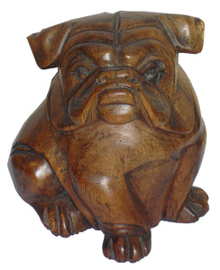 Bulldog wooden statue