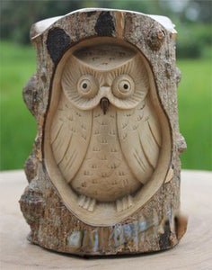 Owl Rustic Wood Carving