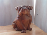 Bulldog large wood statue