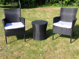 Black Rattan Garden Bistro Set