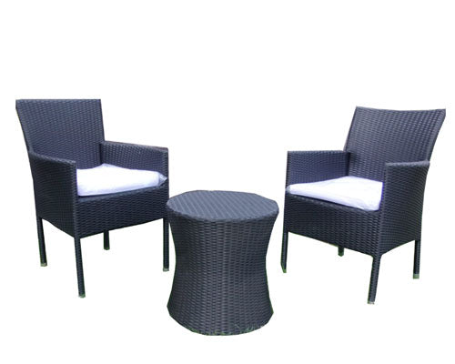 Black Rattan Garden Bistro Set