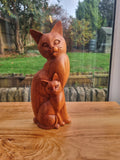 Wooden Cat Statue