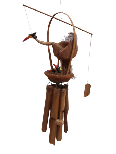 Bamboo wind chime  bird with nest
