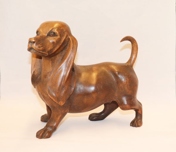 Wooden Basset Dog