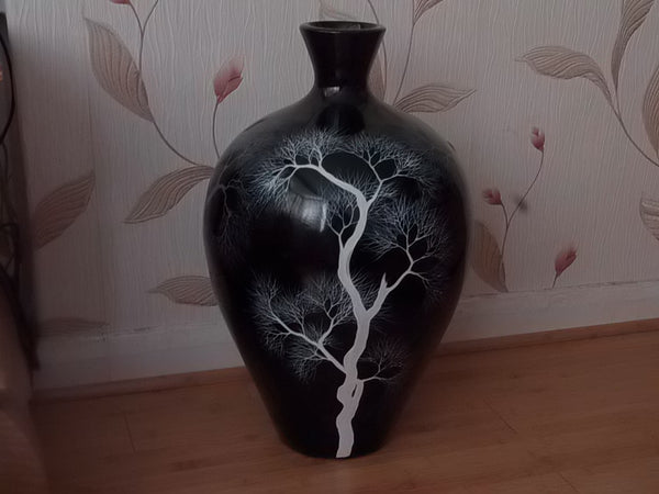 black floor vase