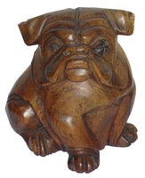 Bulldog Large Wood Carving