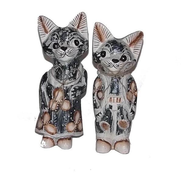 Decorative Ornaments & Figures - Cat Couple Shabby Chic