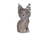 Decorative Ornaments & Figures - Cat Painted Wooden Ornament