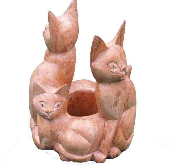 Decorative Ornaments & Figures - Cat Wooden Circle