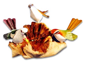 Decorative Ornaments & Figures - Colourful Birds Display