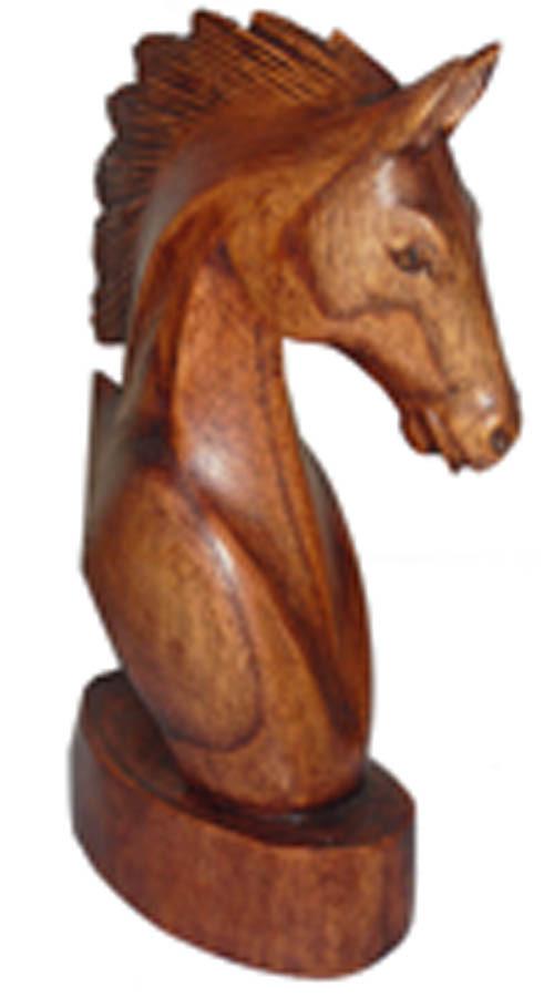 Horse head busk in solid wood 30cm – Home gifts garden