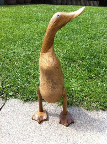 Decorative Ornaments & Figures - Large Wooden Duck Side Facing