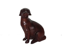 Decorative Ornaments & Figures - Wooden Dog Statue Hand Carved From Solid Wood