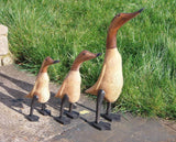 Decorative Ornaments & Figures - Wooden Duck Family Of Three