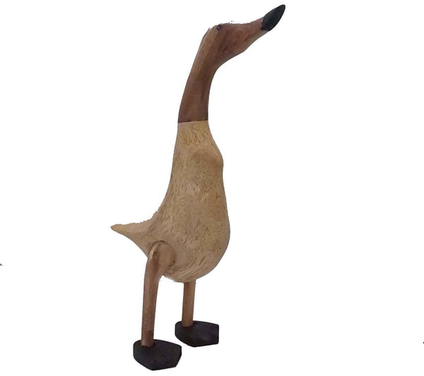 Decorative Ornaments & Figures - Wooden Duck With Black Feet Medium