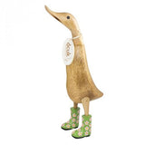 Duck - Wooden Duck With Floral Wellies