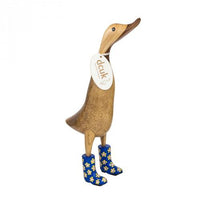 Duck - Wooden Duck With Floral Wellies