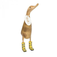 Duck - Wooden Duck With Floral Wellies
