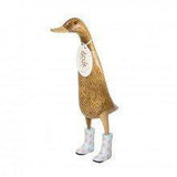 Duck - Wooden Duck With Floral Wellies