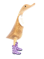 Duck - Wooden Duck With Spotty Wellies