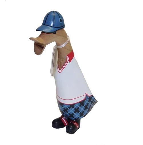 Duck - Wooden Duck With  Wellies Sporting