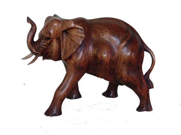 Elephants - Elephant Statue Wood Carving 15 Cm