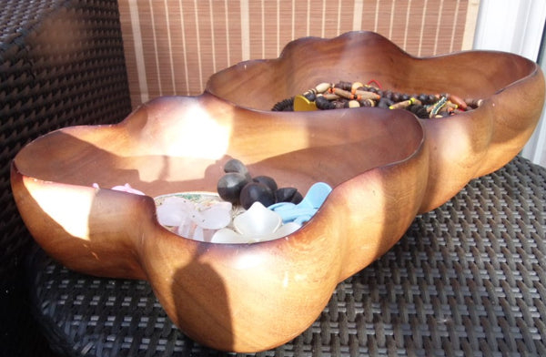 Large wooden fruit bowl