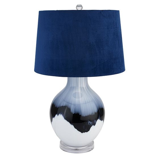 blue table lamp