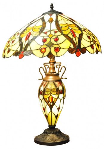 Lamps - Tiffany Lamp Cream And Red