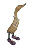Large Wooden Duck With Shoes