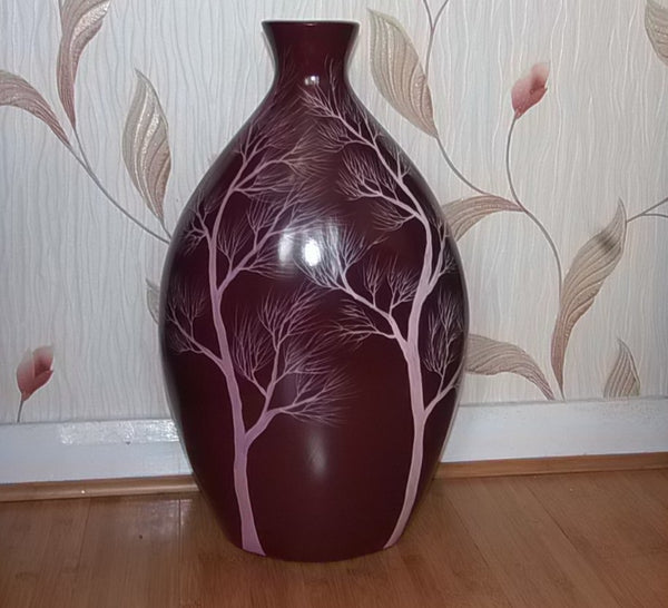 maroon vase