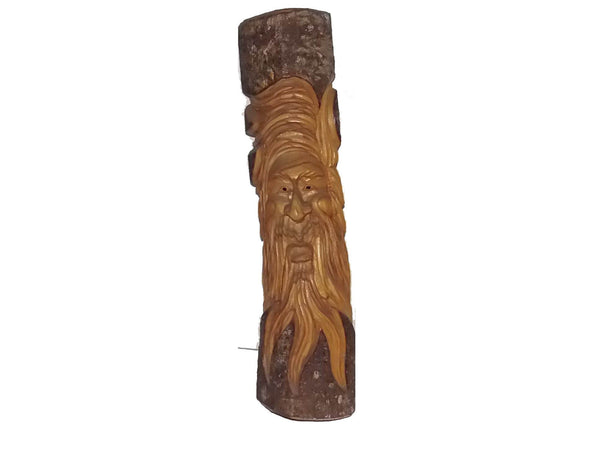 Sculptures - Green Man Log Plaque