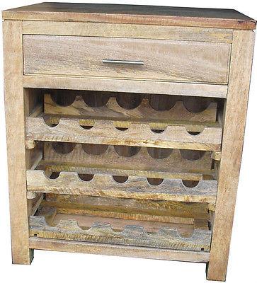 Sideboards, Buffets & Trolleys - Wine Rack Cabinet  Mango Furniture Solid Wood