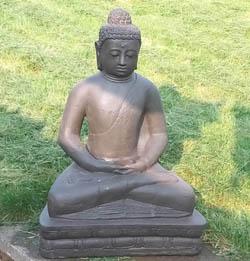 Statues & Lawn Ornaments - Buddha Statue 70 Cm Garden Ornament Dark