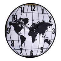 Wall Clocks - Mirrored Map Clock