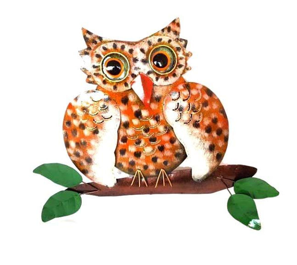Wall Hangings - Owl Metal Wall Ornament